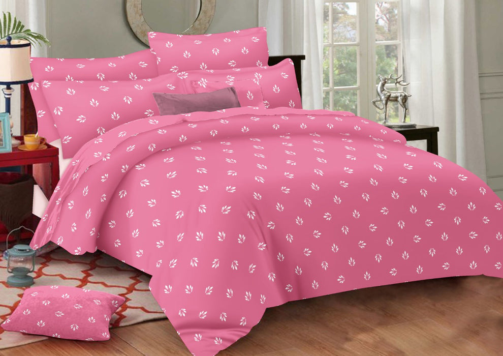 PRATICA DAISY BLOSSOM - Pink King Size Printed Bedsheet