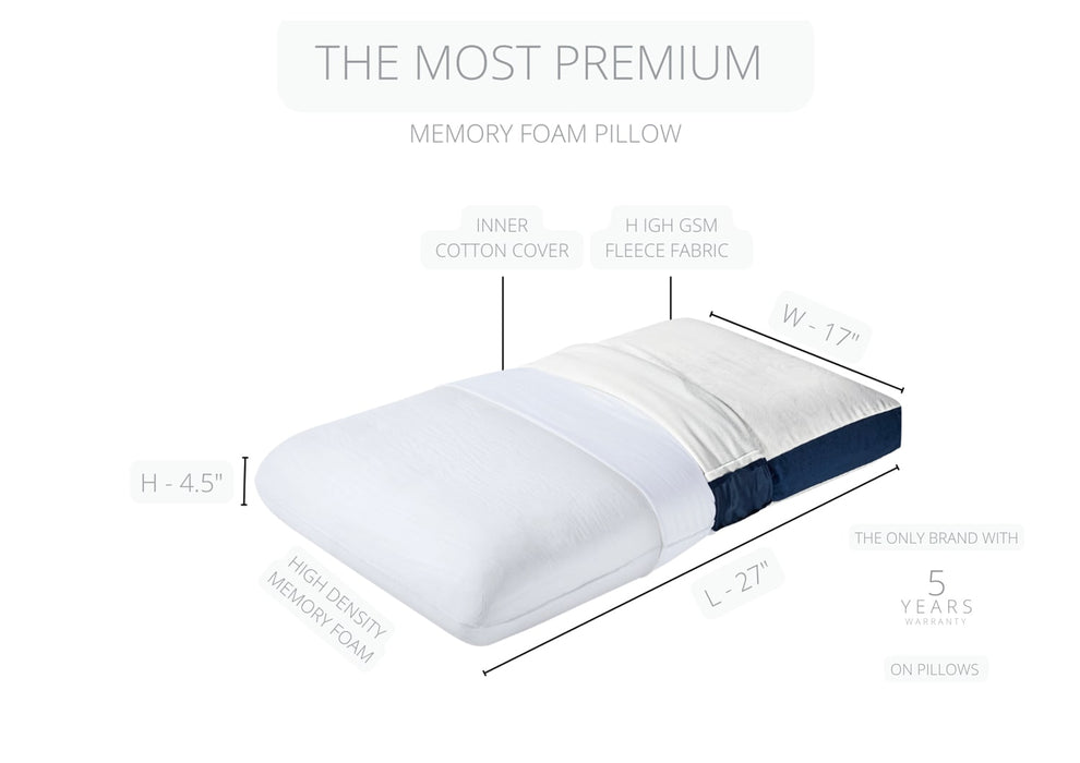 Sleephill - Original Cool Gel Memory Foam Pillow with Removable Zipper Cover