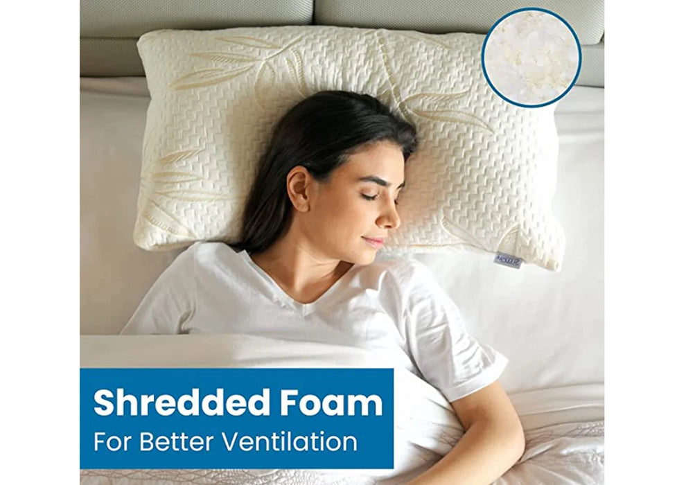 Sleepsia Premium Bamboo Pillow Memory Foam Ultra Soft Pillow with Washable Pillow Case (Adjustable)