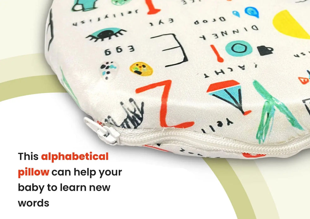 Sleepsia Cat Shaped Memory Foam Pillow for Kids,Toddler Pillow for Girls & Boys with Alphabet Print