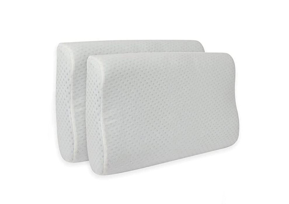 Sleepsia Cervical Memory Foam Pillow Orthopedic Contour Pillow for Back Support (Pack of 2)