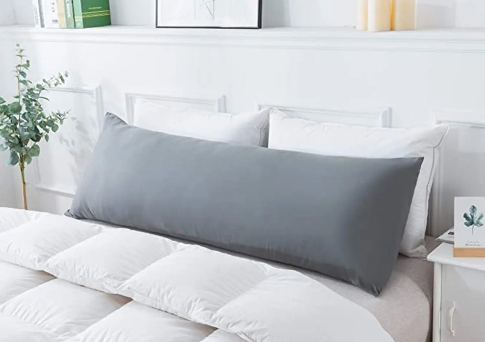 Sleepsia Full Body Pillow, Long Velvet Pillow for Sleeping, Ultra Soft Fiber Bed Pillows for Side and Back Sleepers (18X53)