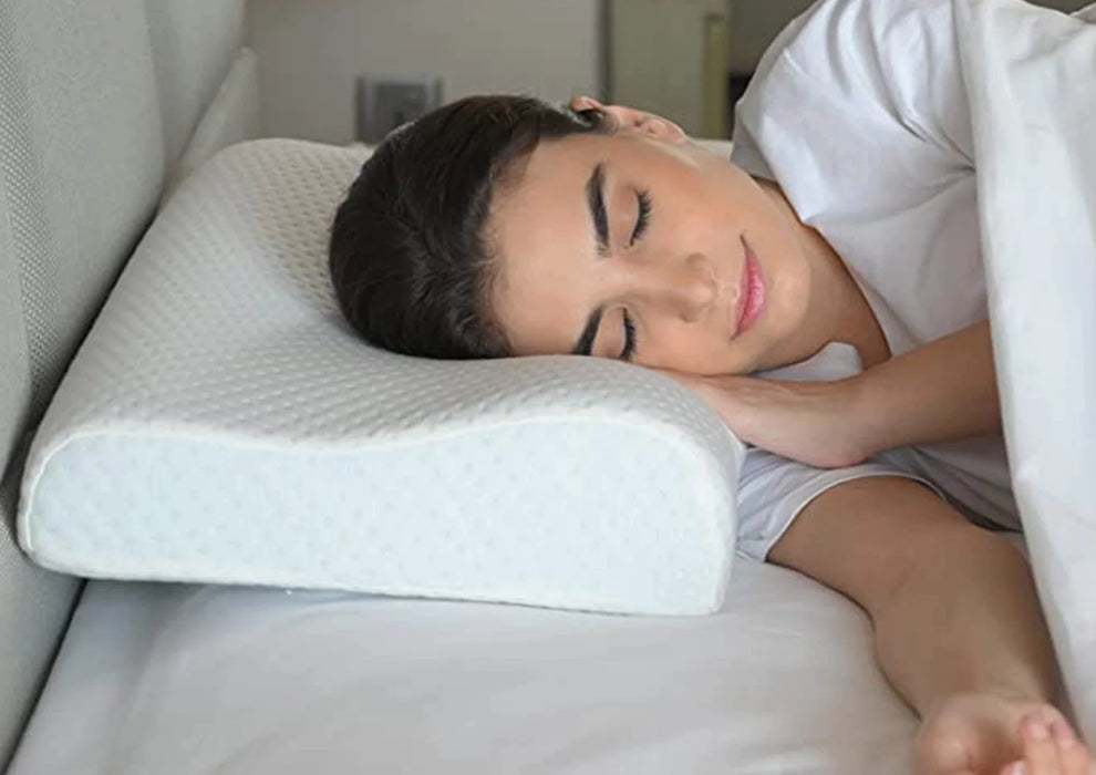 Sleepsia Memory Foam Pillow - Standard Cervical Orthopedic Pillow for Shoulder & Neck Pain Pack of 2