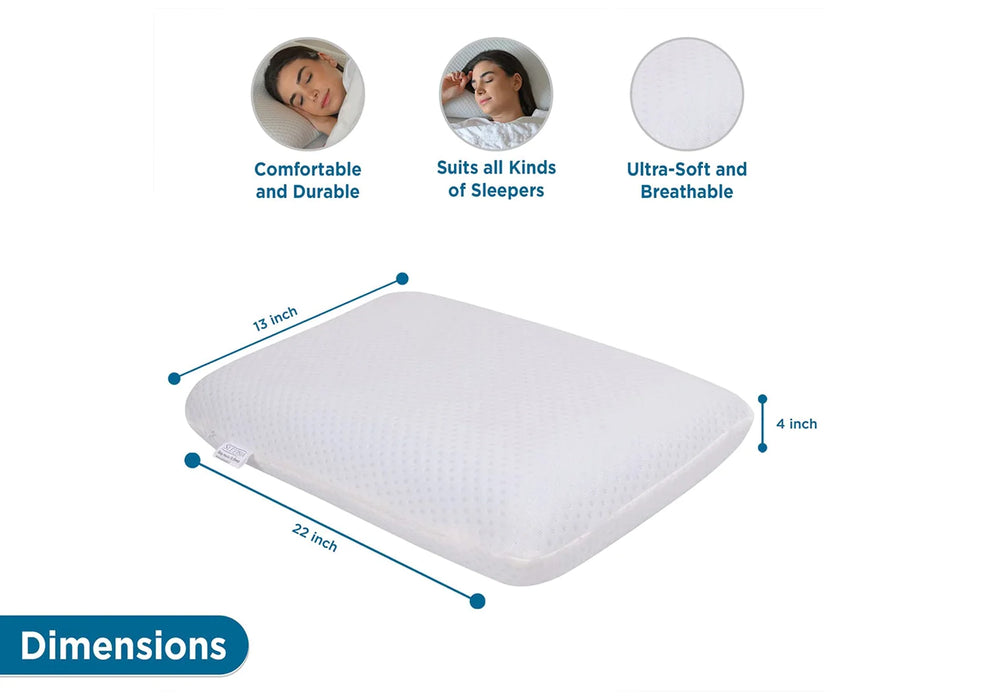Sleepsia Memory Foam Pillow - Standard Cervical Orthopedic Pillow for Shoulder and Neck Pain (Standard, Pack of 1)