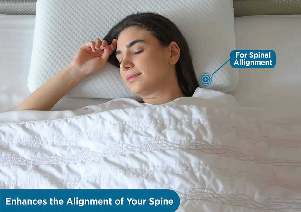 Sleepsia Memory Foam Pillow - Standard Cervical Orthopedic Pillow for Shoulder and Neck Pain (Standard, Pack of 4)