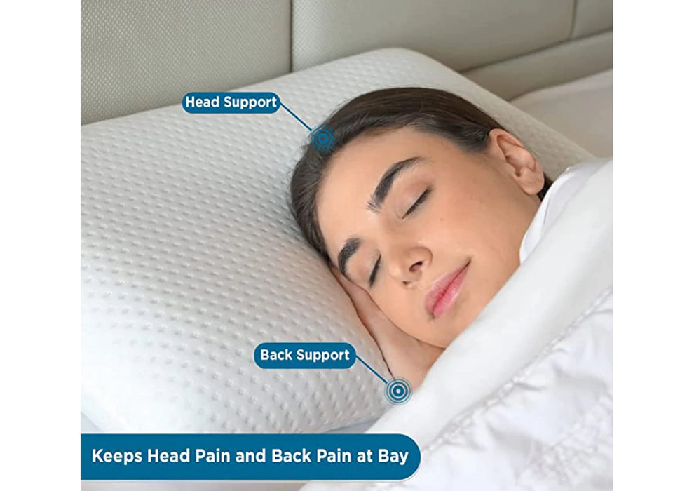 Sleepsia Cervical Memory Foam Gel Pillow - Neck & Shoulder Pain Pillow for Sleeping (Standard) Pack of 1