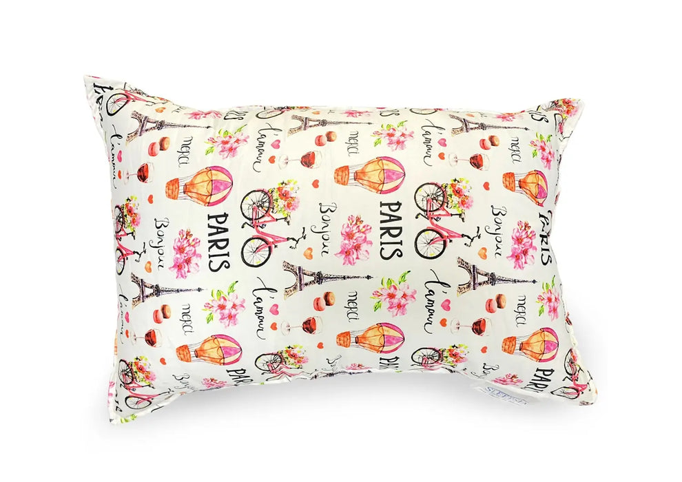 Sleepsia Microfiber Baby Pillow for Sleeping ,Ultra Soft Pillow, with Paris Print , Multicolour Toddler Pillow