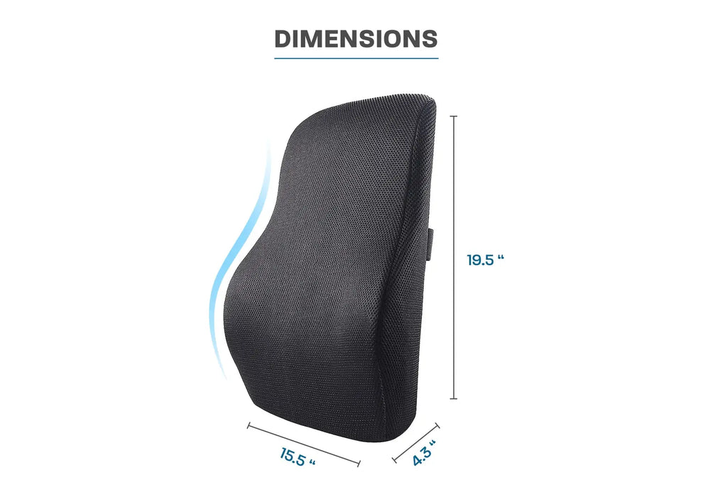 Sleepsia Orthopedic Lumbar Support Memory Foam (Back Rest Cushion for Car, Chair and Office Chair)
