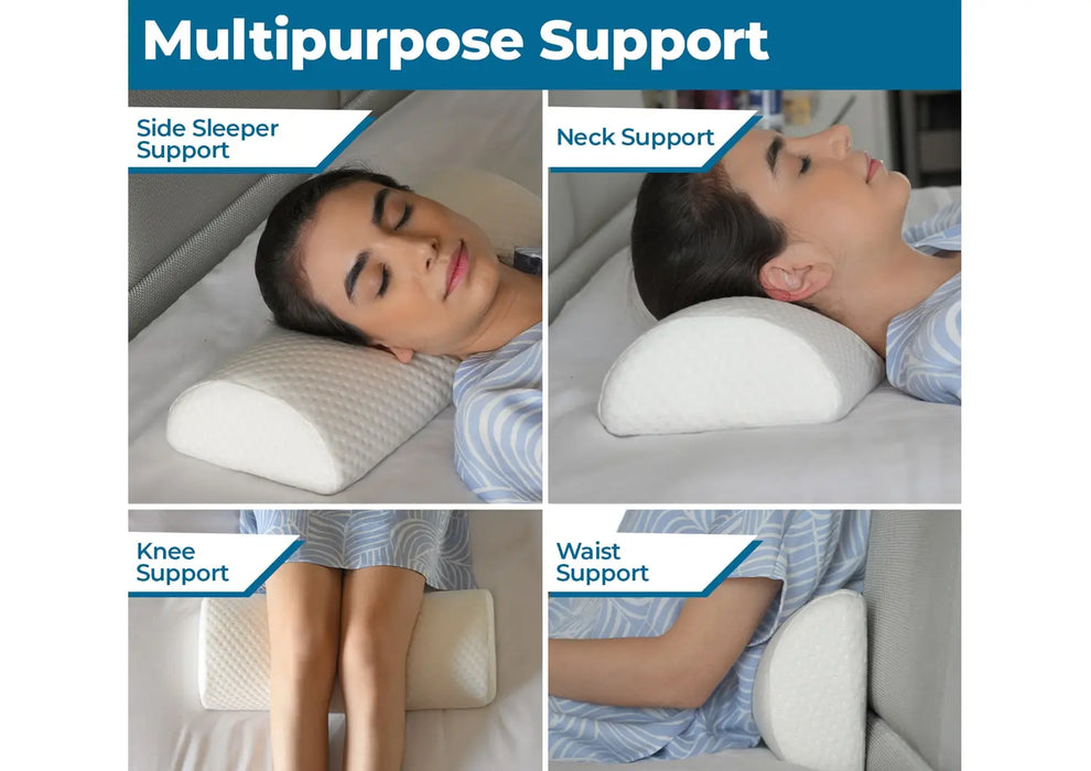 Sleepsia Semi Roll Bolster Pillow for Lower Back Pain Relief - Knee, L —  Sleepbee
