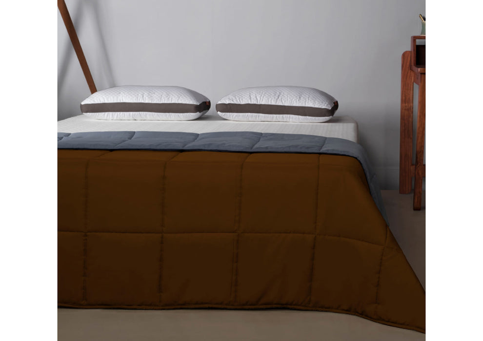 Sleepyhead 220 GSM Microfiber Reversible Comforter, Coffee Brown & Ash Grey