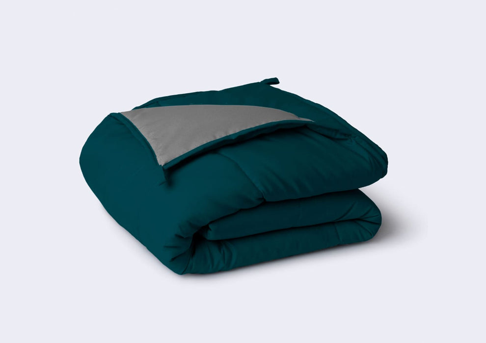 Sleepyhead Reversible Microfiber Comforter, Deep Teal and Ash Grey - 220 GSM