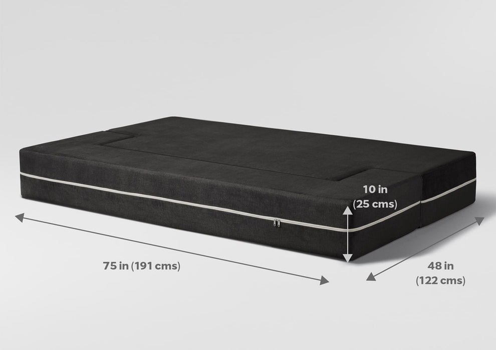 Sleepyhead SofaBed - Foldable Sofa Cum Bed with Washable Zipper Cover, Dark Grey