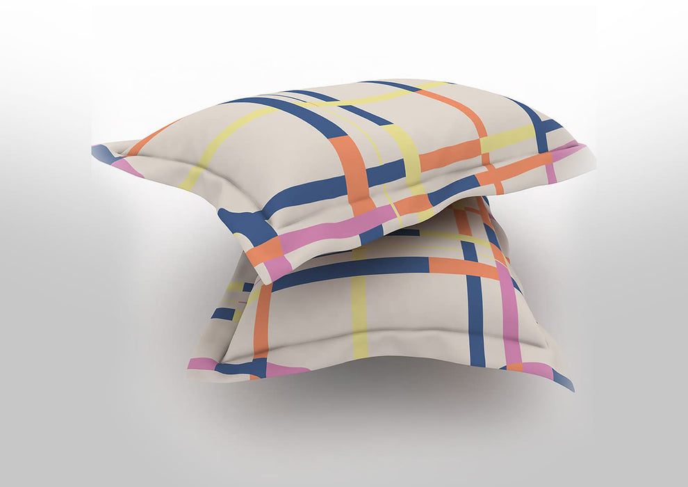 Sleepyhead Tetris - 144TC 100% Cotton Bedsheet with 2 Pillow Covers, Crème